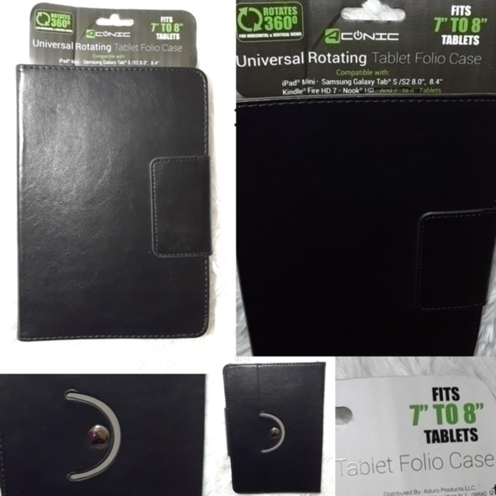 Aconic Universal Rotating Tablet Folio Case-7-8"